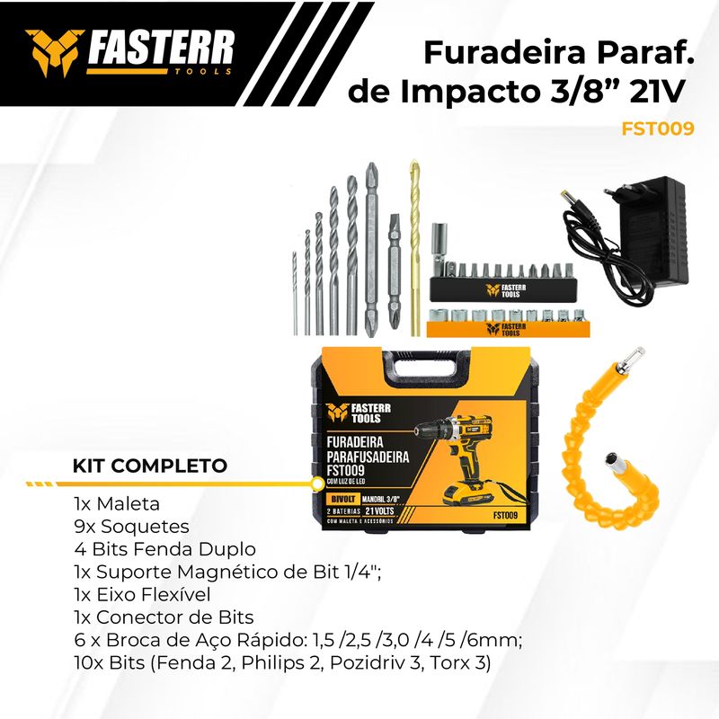 Furadeira Parafusadeira 38” 21V com 2 Baterias, 33 Acessorios e Maleta Fasterr FST009 16.jpg