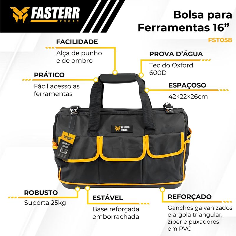 Bolsa para Ferramentas 16” Impermeavel Fasterr FST058 4.jpg