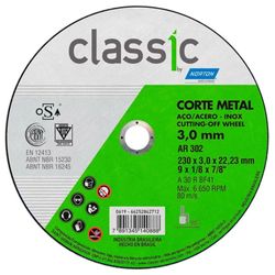 Disco de Corte Classic AR302 230x3x22,23mm para Metal Norton 66252842712