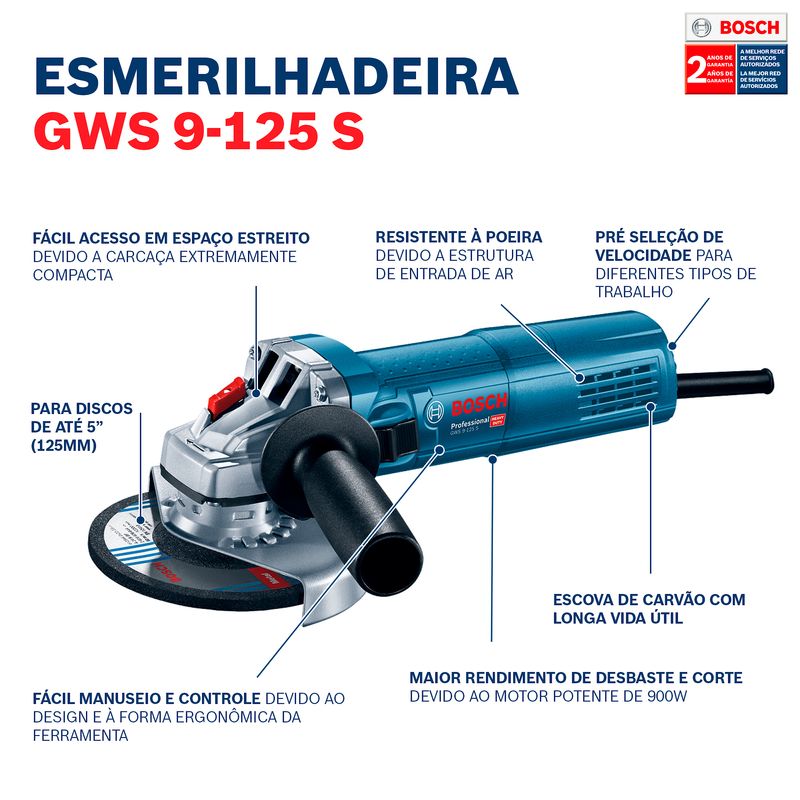 Esmerilhadeira Angular 5 900W 127V Bosch GWS 9-125 S 10.jpg