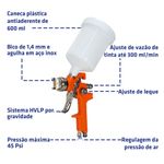 Pistola de Pintura HVLP 1,4mm com Caneca 600ml Intech Machine P827 4.jpg