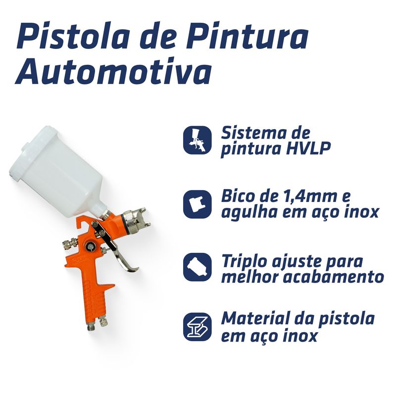 Pistola de Pintura HVLP 1,4mm com Caneca 600ml Intech Machine P827 2.jpg