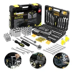 Jogo De Ferramentas Com 142 Peças TITANIUM 05612
