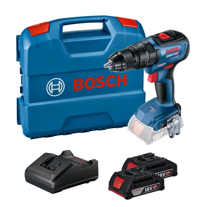 Parafusadeira Furadeira de Impacto 12 18V com 2 Baterias Bosch GSB 18V-50