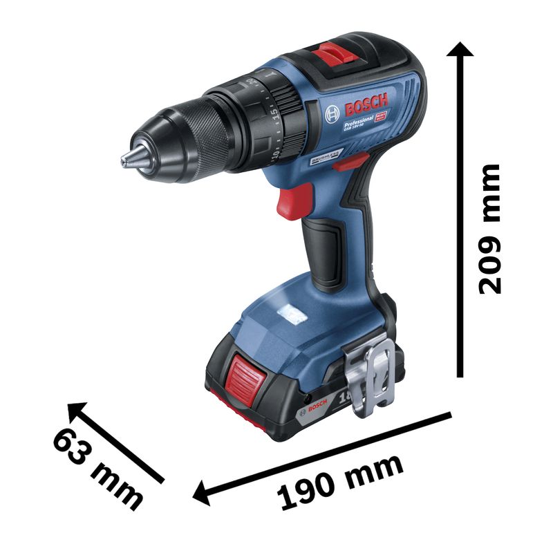 Parafusadeira Furadeira de Impacto 12 18V com 2 Baterias Bosch GSB 18V-50 4