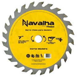 Serra Circular Madeira Navalha 7" 180mm X 24 Titanium 06060