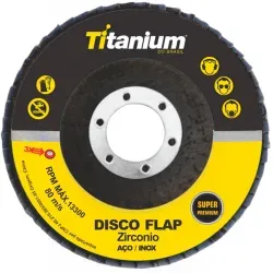 Disco Flap Zirconio Inox 4.1/2'' Gr 120 Curvo Titanium 05449