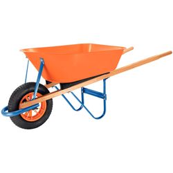 Carrinho De Mao Caçamba Funda Plástica 55 Litros Laranja Tramontina