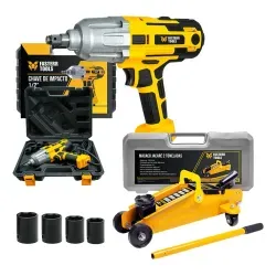 Kit Chave de Impacto 1/2" 900w com Macaco Jacaré 2T e Maleta Fasterr