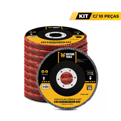 Disco Flap 4.1/2 Gr 120 Kit Com 10 Unidades Fasterr FSTC010