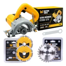 Kit Serra Mármore 4.3/8" 1240W Fasterr com 3 Discos