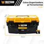 Caixa Plastica para Ferramentas 13” Fasterr com Bandeja Removivel e Travas Reforcadas FST091