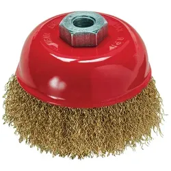 Escova De Aço Carbono Tipo Copo Torcida 75mm Rosca M14 MTX 746049