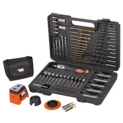 Kit 115 Peças Nível Laser Brocas E Pontas Para Parafusar A7132 Black&Decker