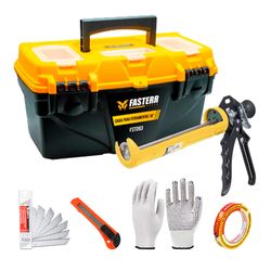 Kit Pistola De Silicone Titanium + Caixa 18 Pol. Fasterr + Acessórios Completo Para Uso Profissional E Doméstico